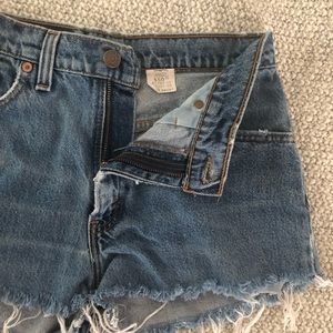 Levi’s cutoff distressed denim shorts
